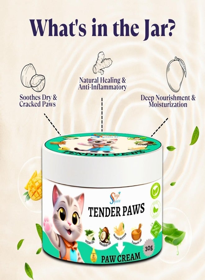 سايج سكوير كريم سيج سكوير تندر باوز لأقدام القطط - غني بزبدة الشيا وزبدة المانجو وشمع العسل لترطيب عميق | يُصلح تشققات وجفاف أقدام القطط، ويحميها من الظروف الجوية القاسية (30 غرام) (النوع 3) - Image 4